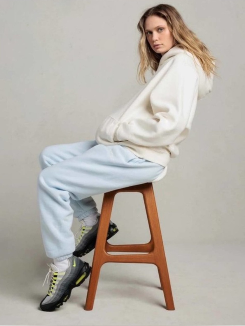 MADHAPPY | Classics Fleece Sweatpants in Icy Pastel Blue, Size XS